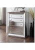 Calum Mirrored Chest 5 Drawer W90